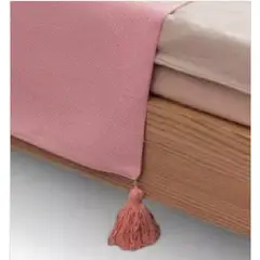 GENERICO - Piecera para cama 2 plaza - king en lino 70x210 cm color rosa