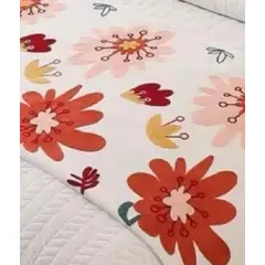 GENERICO - Piecera bordada para cama sin fundas de cojín diseño 5 color crema