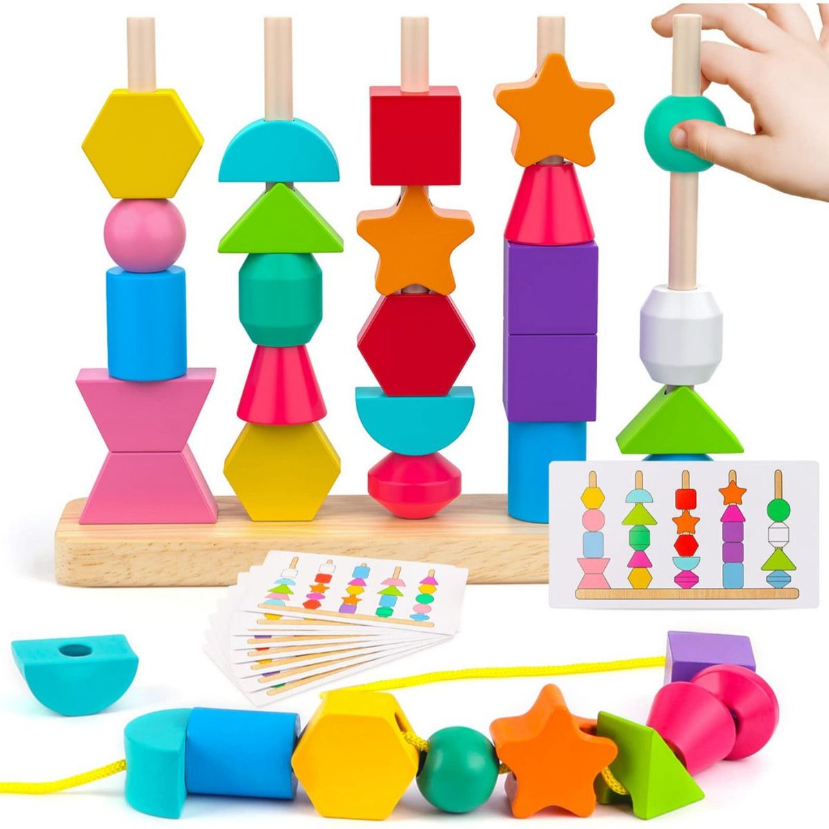 GENERICO - Encaje De Figuras Con Patrones Montessori Madera