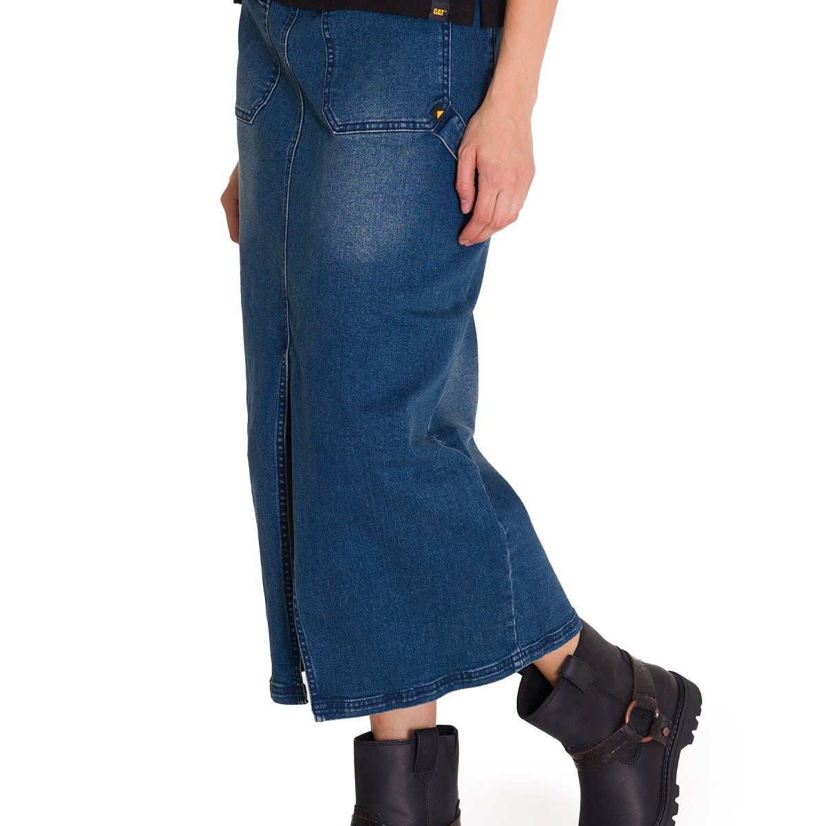 CAT - Falda Casual Carpenter Maxi Mujer Denim CAT