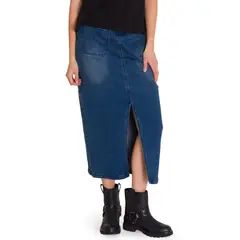 CAT - Falda Casual Carpenter Maxi Mujer Denim