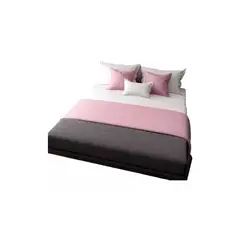 GENERICO - Piecera 60x220 cm + 2 fundas para cama gruesa color palo rosa