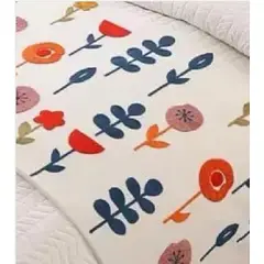 GENERICO - Piecera bordada para cama sin fundas de cojín diseño 2 color crema