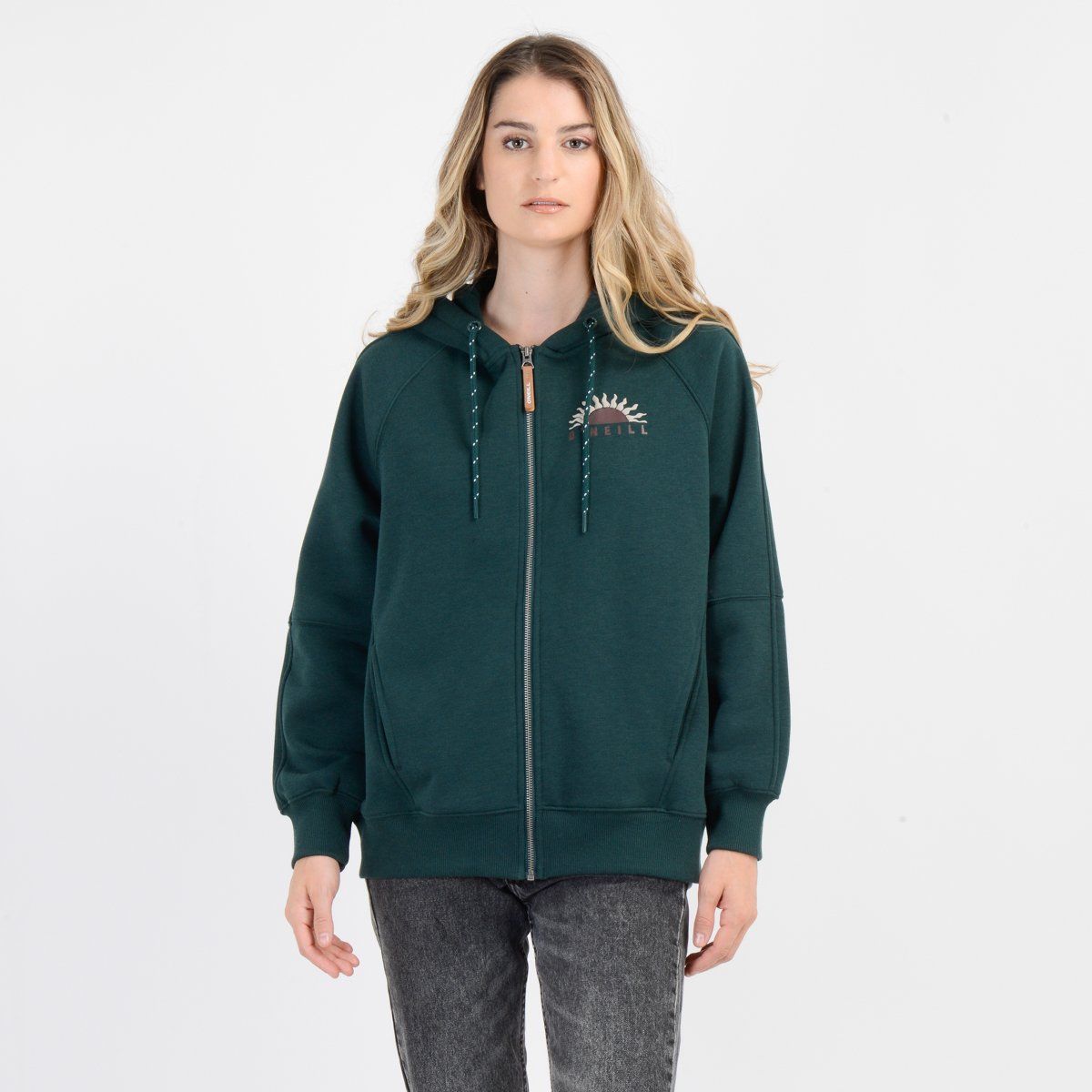 O'NEILL - POLERON SUNNY PALM FZ VERDE OSCURO