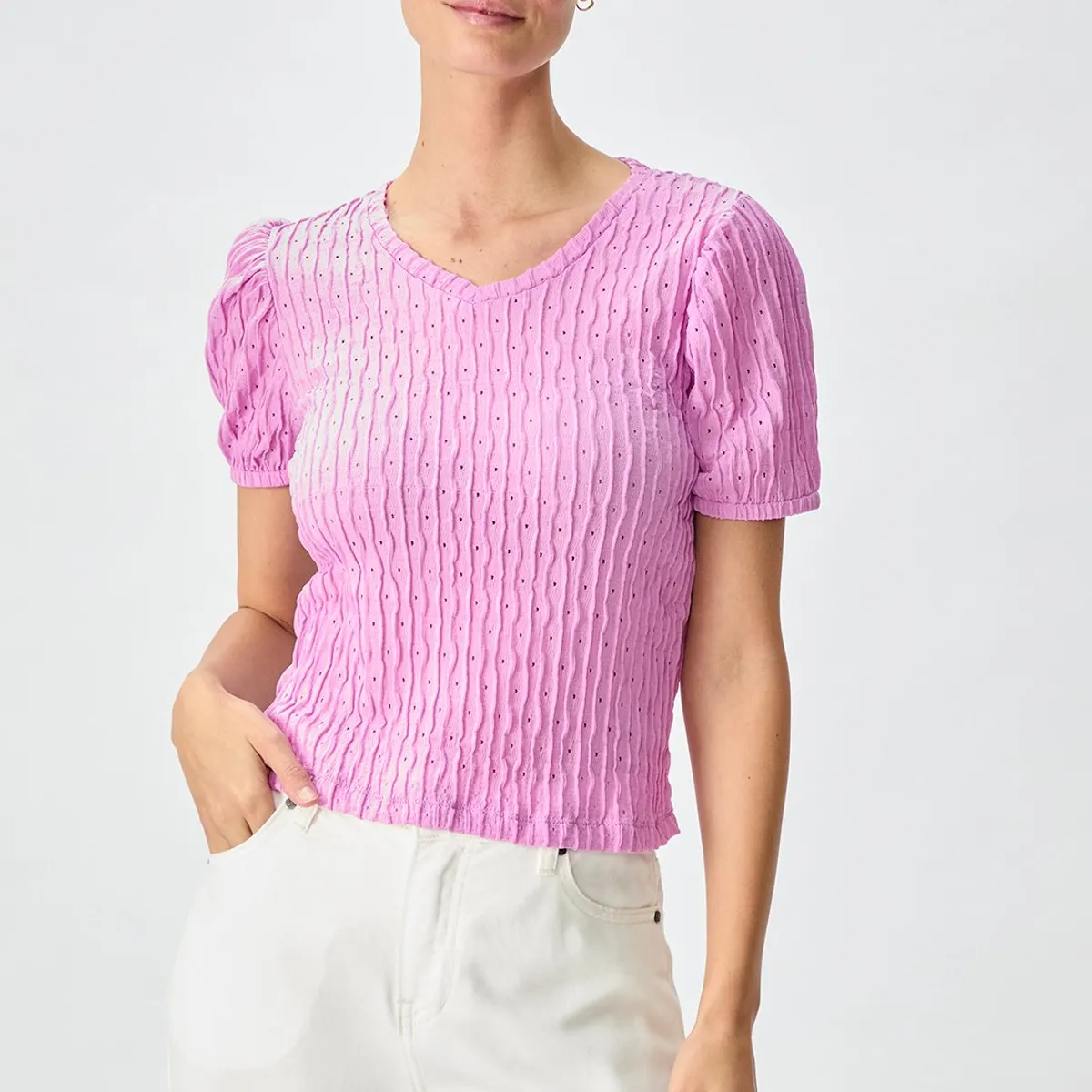 IO - Polera Manga Corta Morado Mujer Io