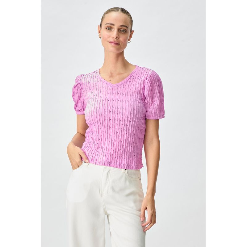 IO - Polera Manga Corta Morado Mujer Io