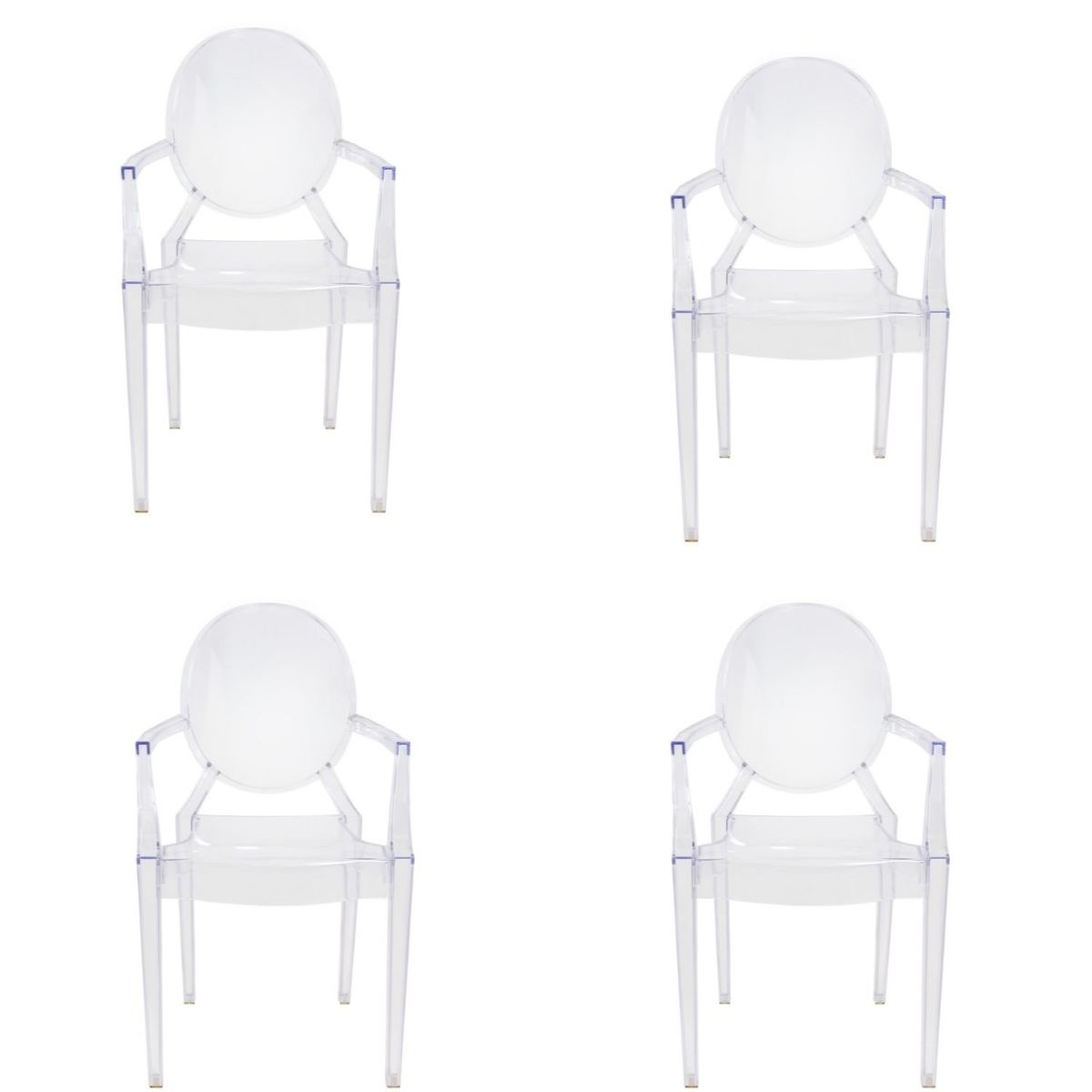 EL BARCO - Silla Louis Ghost Con Brazos 4 Unidades