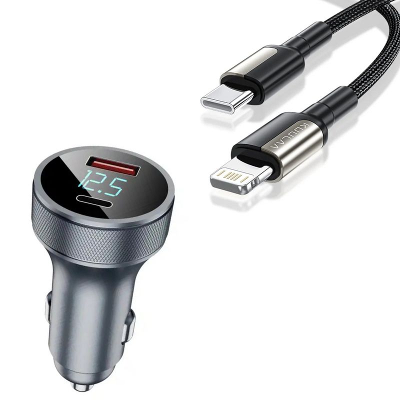 KUULAA - Cargador Auto 54w Para iPhone 11 12 13 14 Pro Max 13 12 11 Más Cable