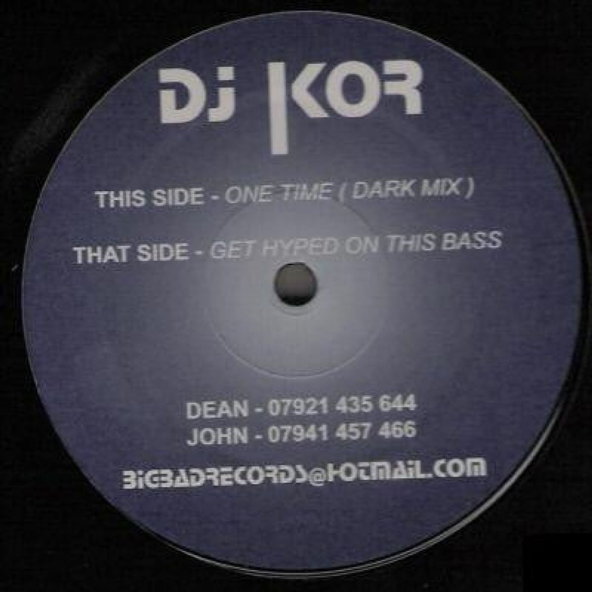 GENERICO - DJ Kor  Get Hyped On This Bass  One Time Vinilo VG+