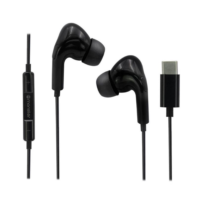 MONSTER AUDIO - Audífonos con Cable Monster Audio C21WT USB-C Negro
