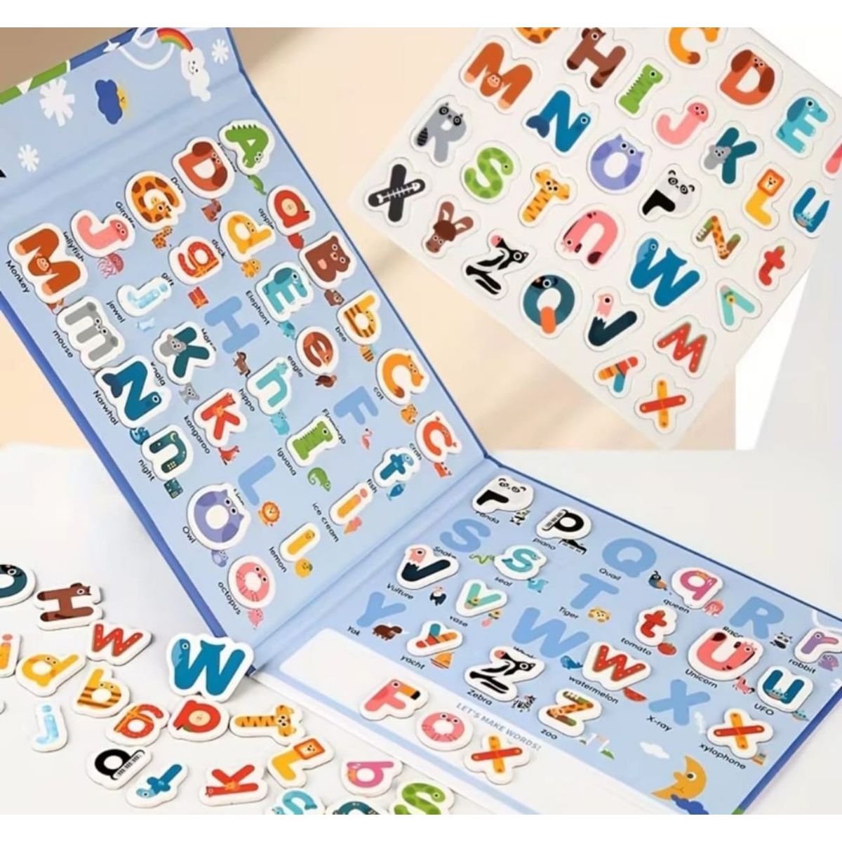 GENERICO - Libro Sensorial Didáctico Montessori Magnético Letras Abeced