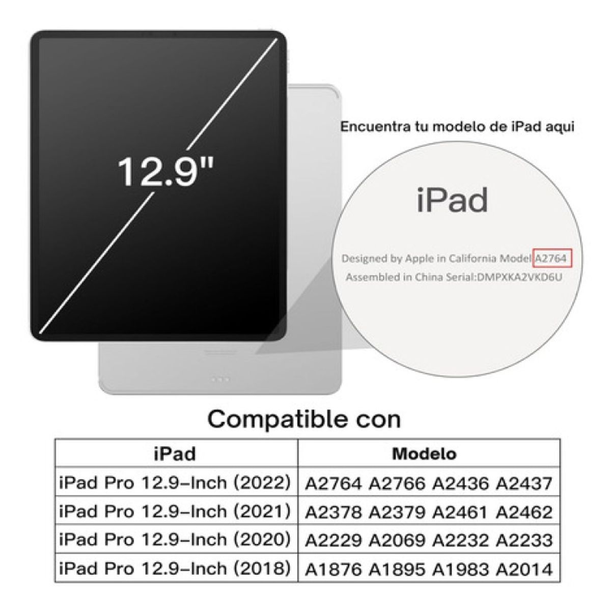 GENERICO - Funda 360 iPad 129 C Espacio Para Pencil +lamina Paperlike