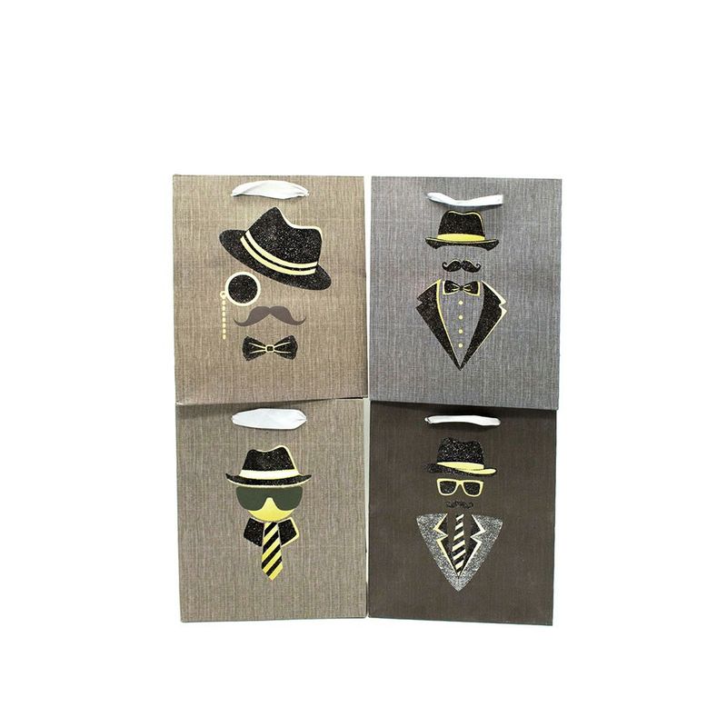 GENERICO - BOLSA DE REGALO PAPA GLITTER 3D 195X235 CM X12 UNI