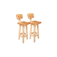 GENERICO - Pack 2 unidades Pisos O Taburetes De Madera Para Bar O Cocina