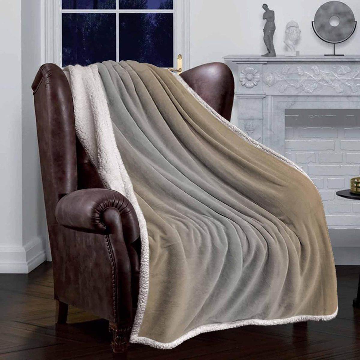 GENERICO - FRAZADA O MANTA PLUSH CON CHIPORRO 2 PLAZAS COLOR GRIS CLARO MP