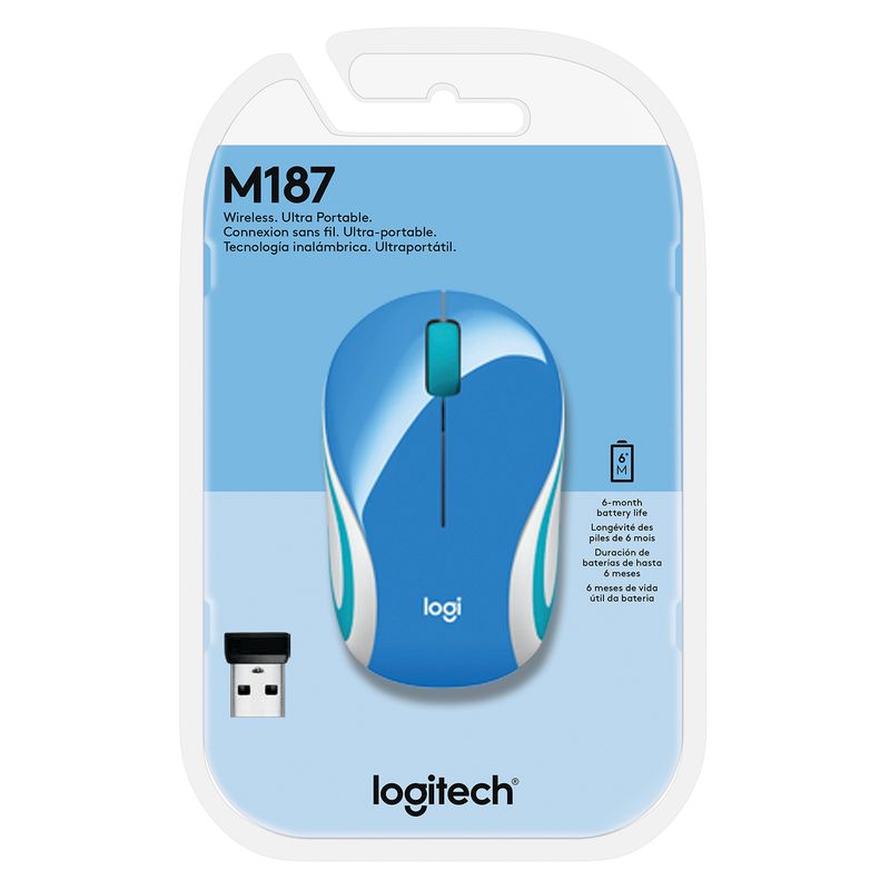 LOGITECH - MOUSE MINI LOGITECH INALAM M187 REFRESH AZUL LOGITECH