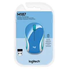 LOGITECH - MOUSE MINI INALAM M187 REFRESH AZUL