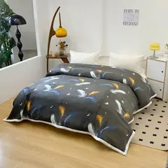 GENERICO - FRAZADA O MANTA PLUSH CON CHIPORRO 2 PLAZAS CON DISEÑO GRIS PLUMA MP