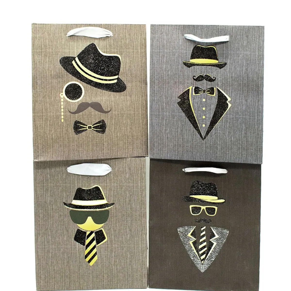 GENERICO - BOLSA DE REGALO PAPA GLITTER 3D 26X32 CM X12 UNI