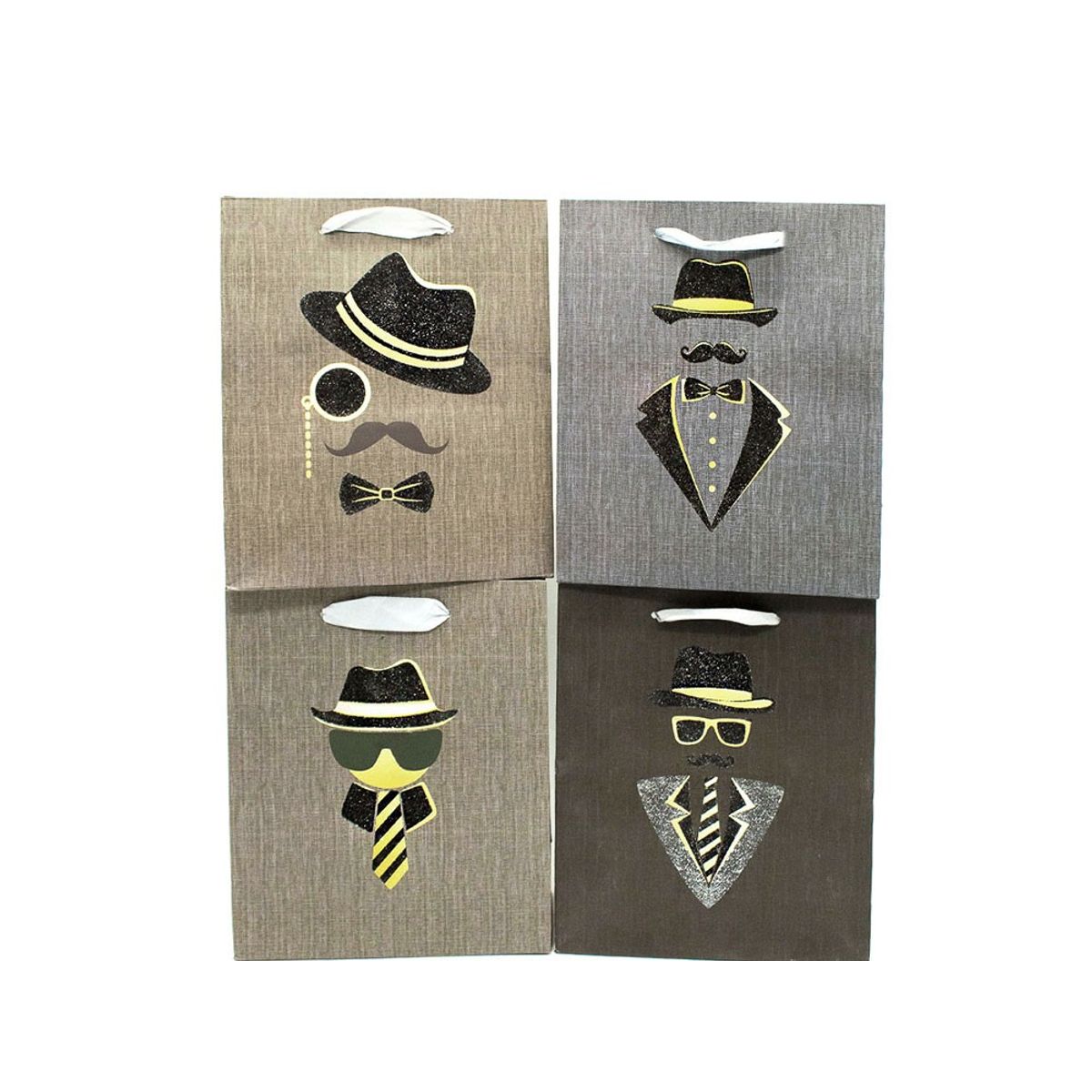 GENERICO - BOLSA DE REGALO PAPA GLITTER 3D 26X32 CM X12 UNI