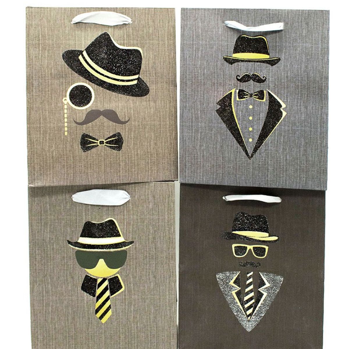 GENERICO - BOLSA DE REGALO PAPA GLITTER 3D 30X40 CM X12 UNI