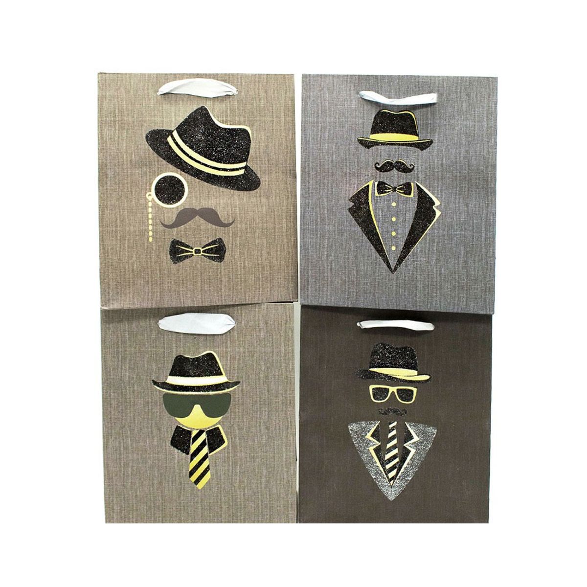 GENERICO - BOLSA DE REGALO PAPA GLITTER 3D 30X40 CM X12 UNI