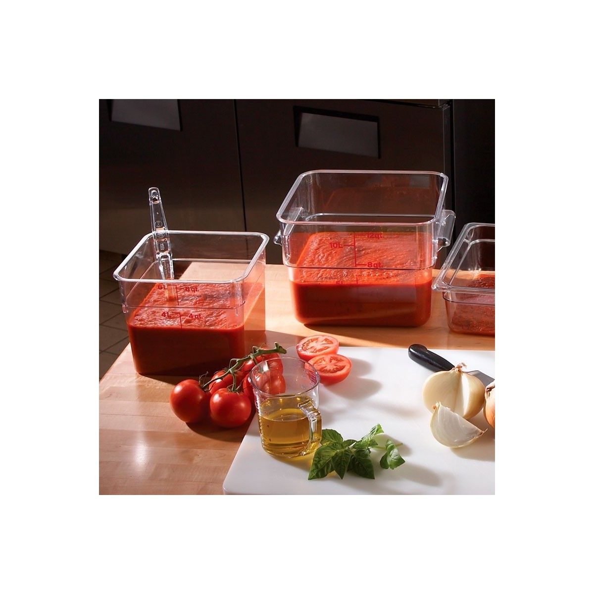 CAMBRO - RECIPIENTE GRADUADO CUADRADO POLICARBONATO 2 LTS