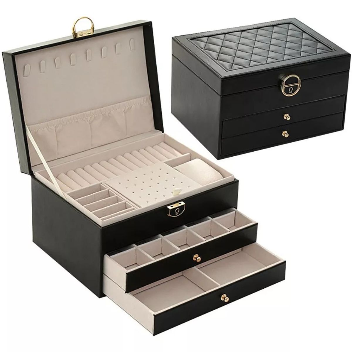 MUNDO MAGIA - Joyero Caja De Joya Dos Capas Tipo Maleta Organizador Joyas