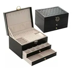 MUNDO MAGIA - Joyero Caja De Joya Dos Capas Tipo Maleta Organizador Joyas