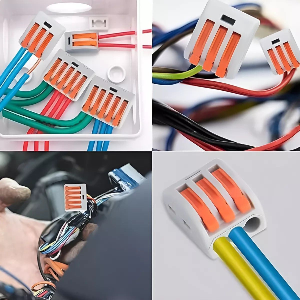 MUNDO MAGIA - Set 100 Conectores Rápido Tipo Wago 3 Entradas