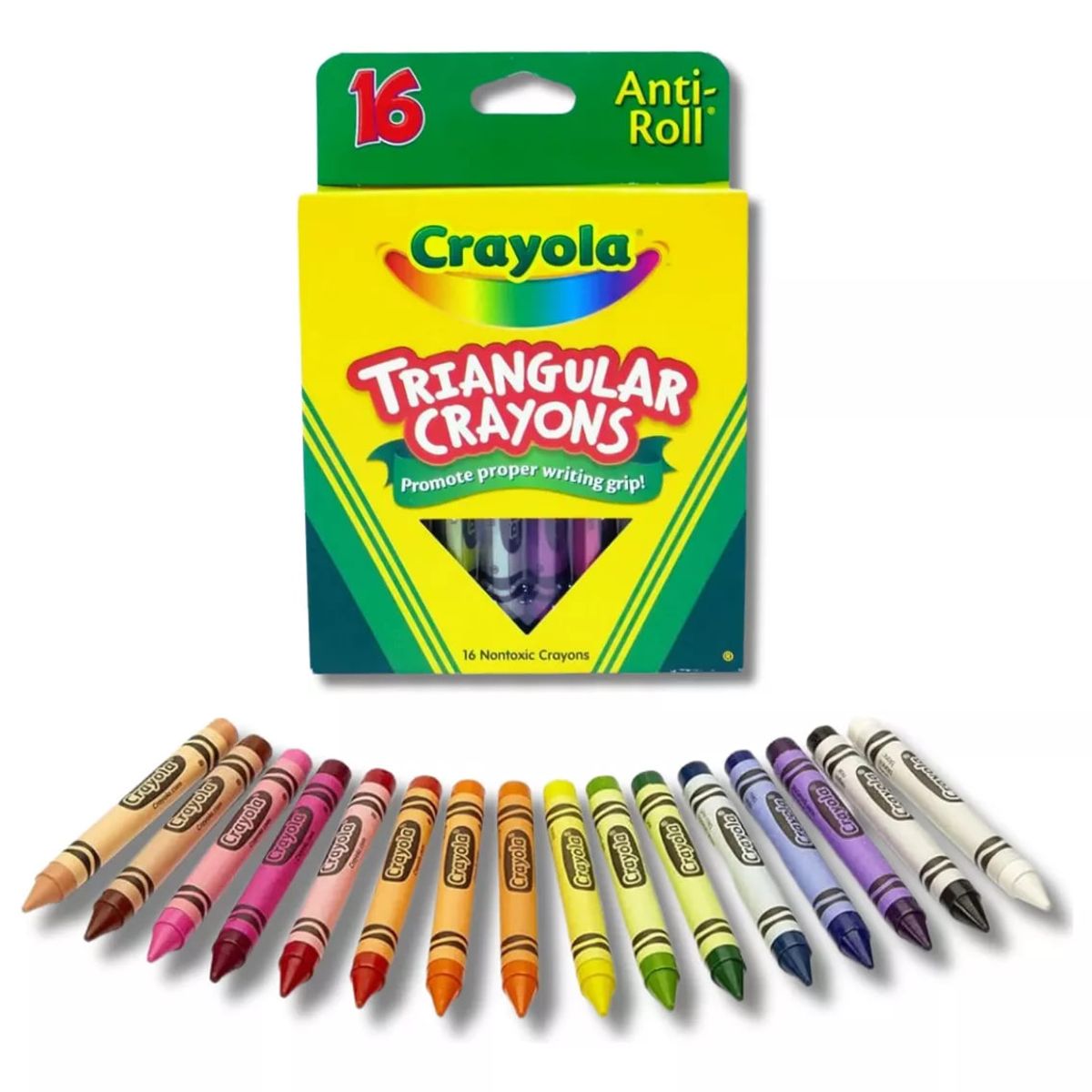 CRAYOLA - Lápices De Cera Crayola Triangulares 16 Crayones No Tóxico
