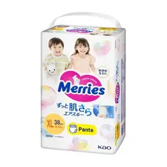 MERRIES - Pañal PANTS Talla XL 38un 12-22 kg