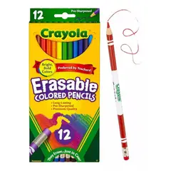 CRAYOLA - Lápices De Colores Borrables Crayola, 12 Colores Para Niños