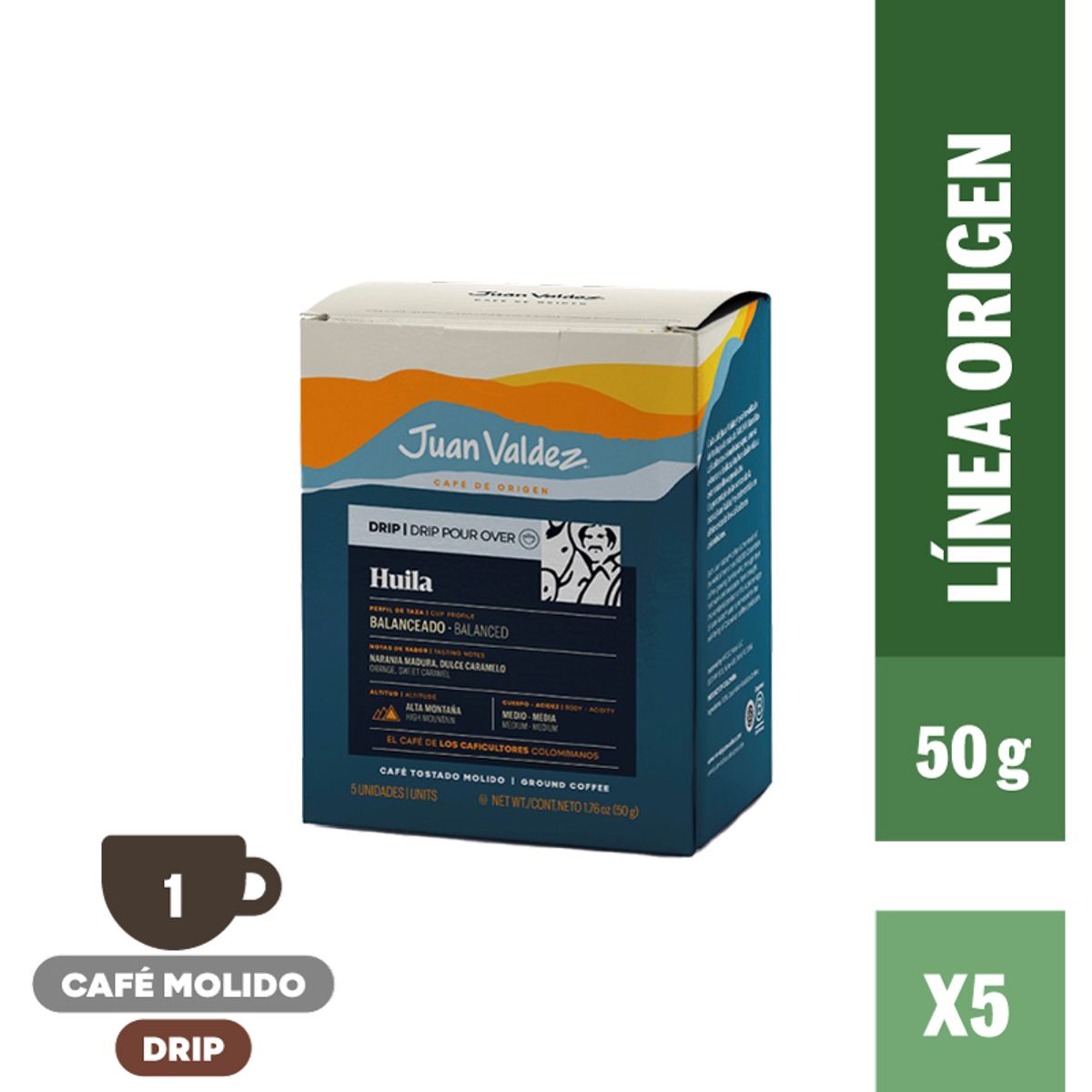 JUAN VALDEZ - Drip Huila 5 unidades