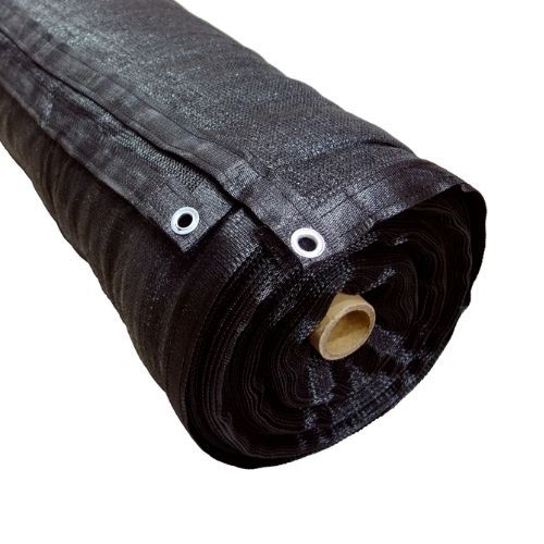 Malla Sombra c/ojetillos Lisa 90% de 2  50 m color Negro