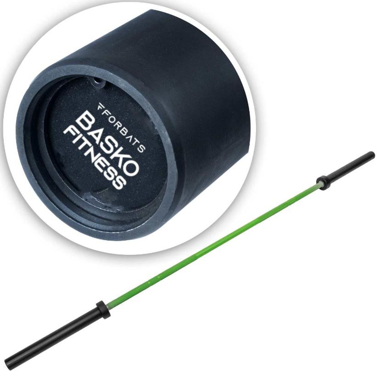 BASKO FITNESS - Barra Olimpica Cerakote Army Green 1500 LBS