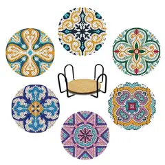 PAPAYA PROYECT - Posavasos pintura con diamante - Azulejos Redondos