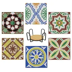 GENERICO - Posavasos pintura con diamante - Azulejos Cuadrados