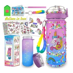 GENERICO - Botella de Agua Diamond Painting - Unicornio