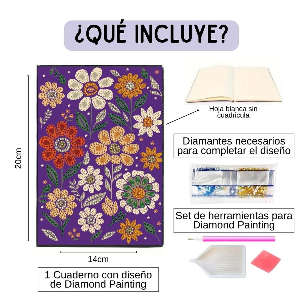 PAPAYA PROYECT - Cuaderno Diamond Painting - Flores de Otoño