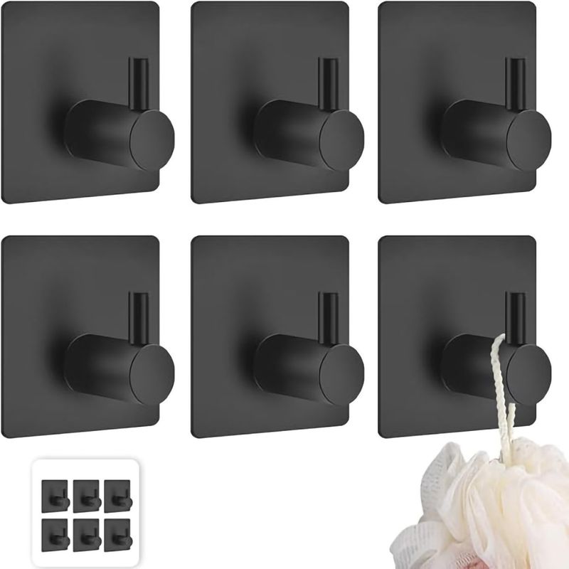 GENERICO - 6Pcs Ganchos De Baño Para Pared 304 Acero Inoxidable