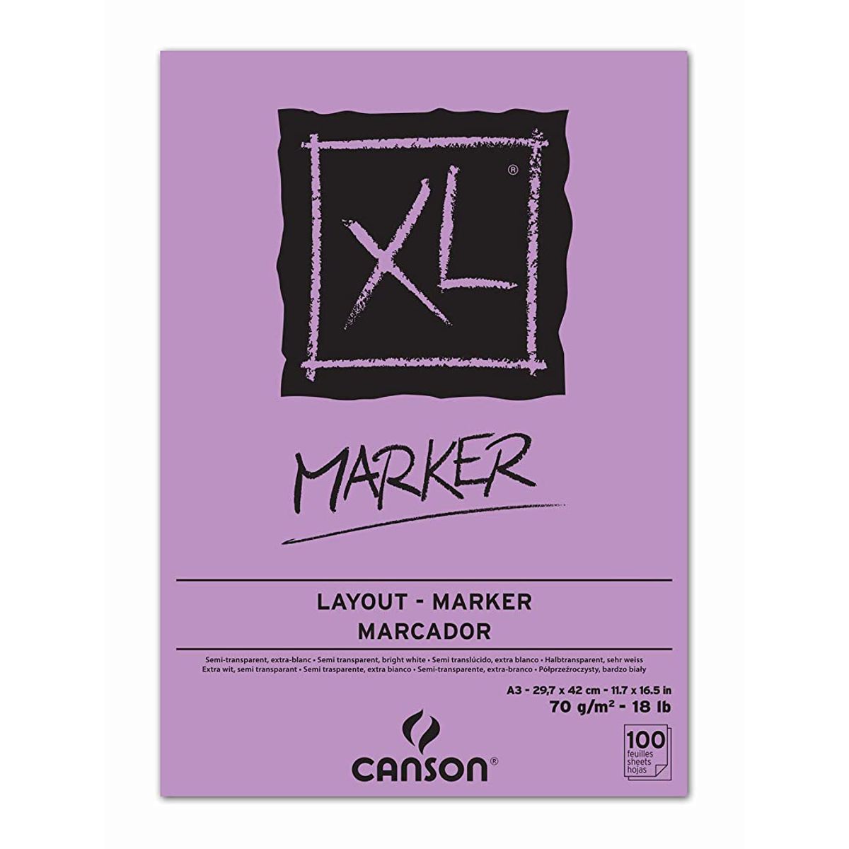 CANSON - Block Marcadores Canson XL Lila 70gr A3