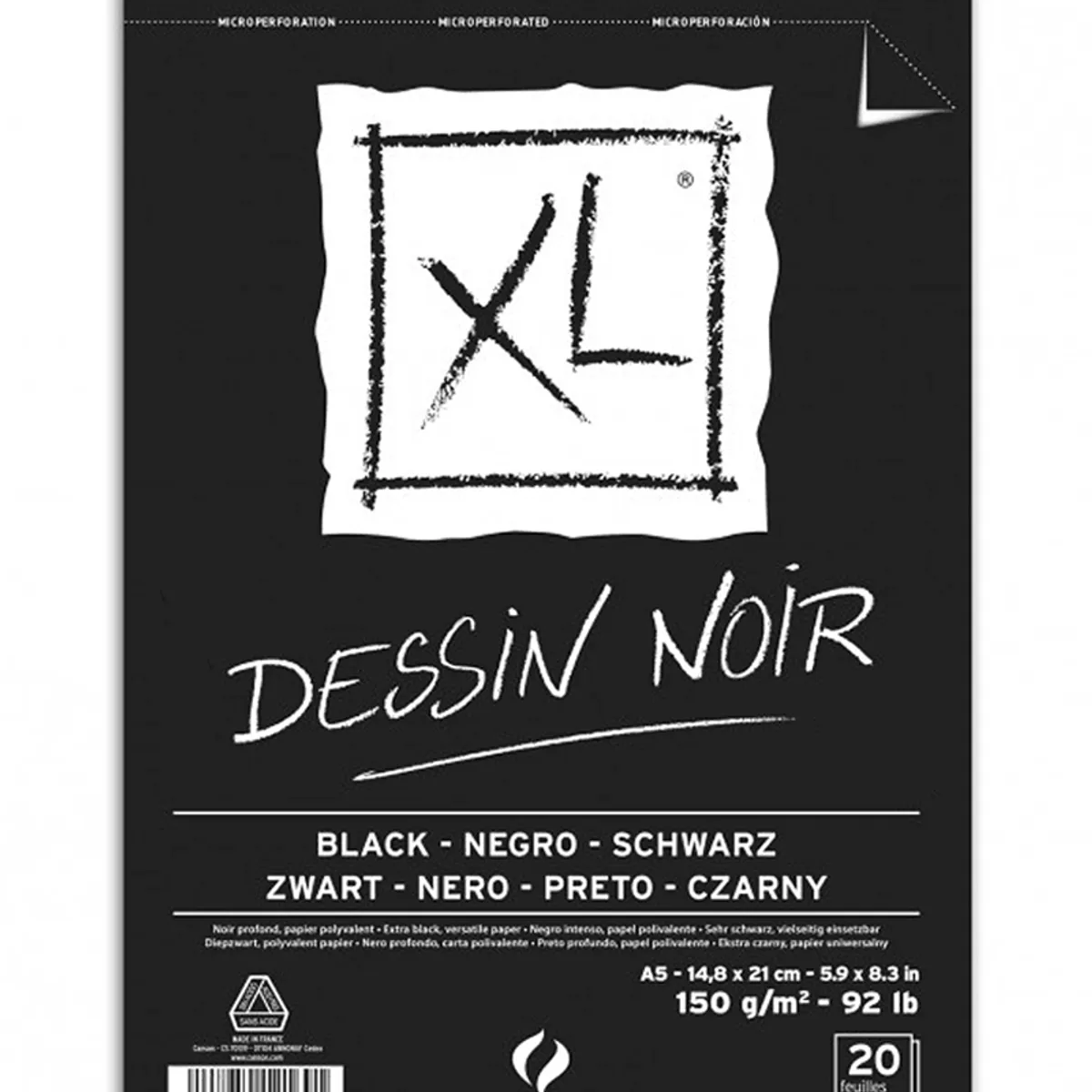 CANSON - Croquera Dibujo Canson XL Negra 150gr A5