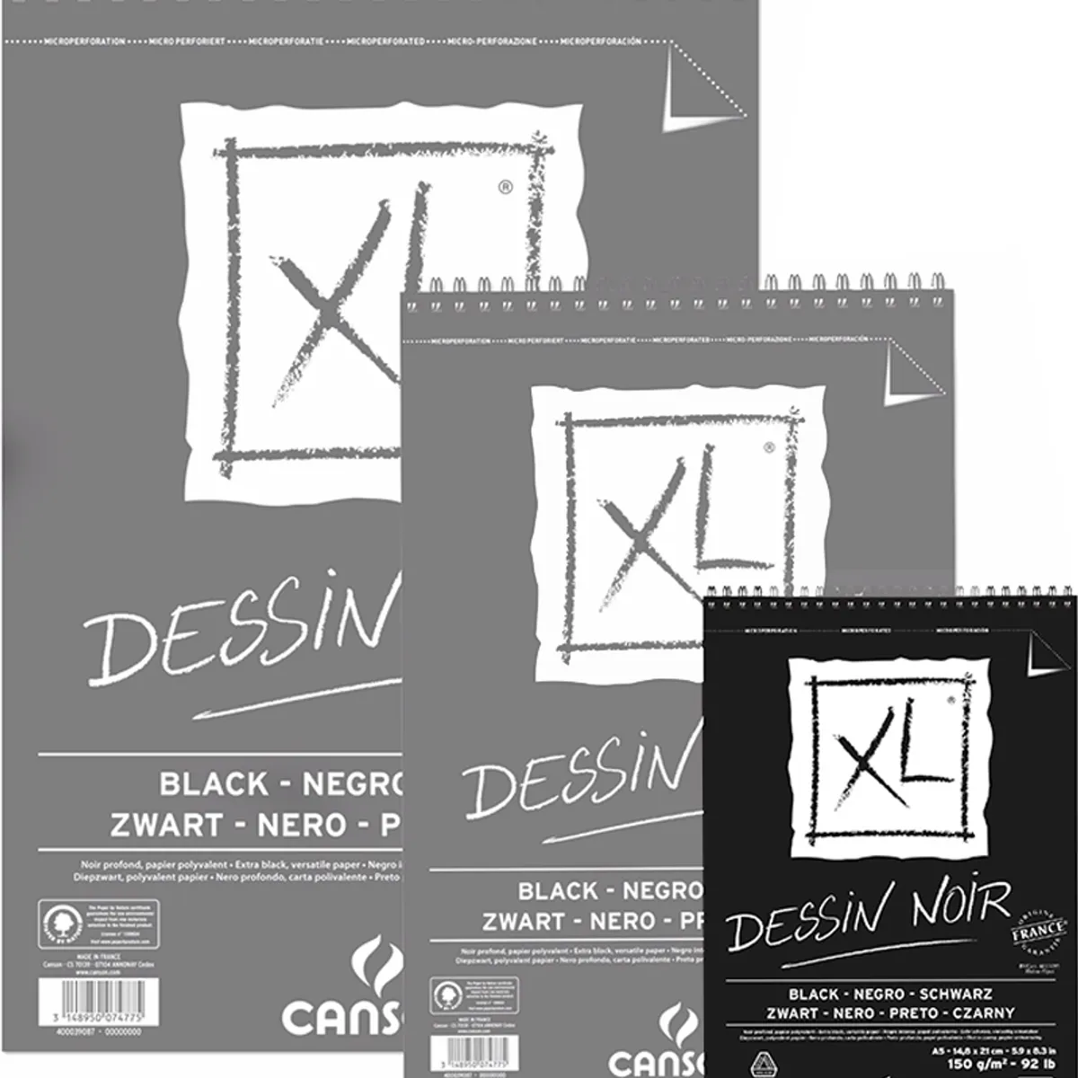 CANSON - Croquera Dibujo Canson XL Negra 150gr A5