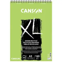 CANSON - Croquera Dibujo XL Reciclado 160gr A3 (29x42cm) 50hjs