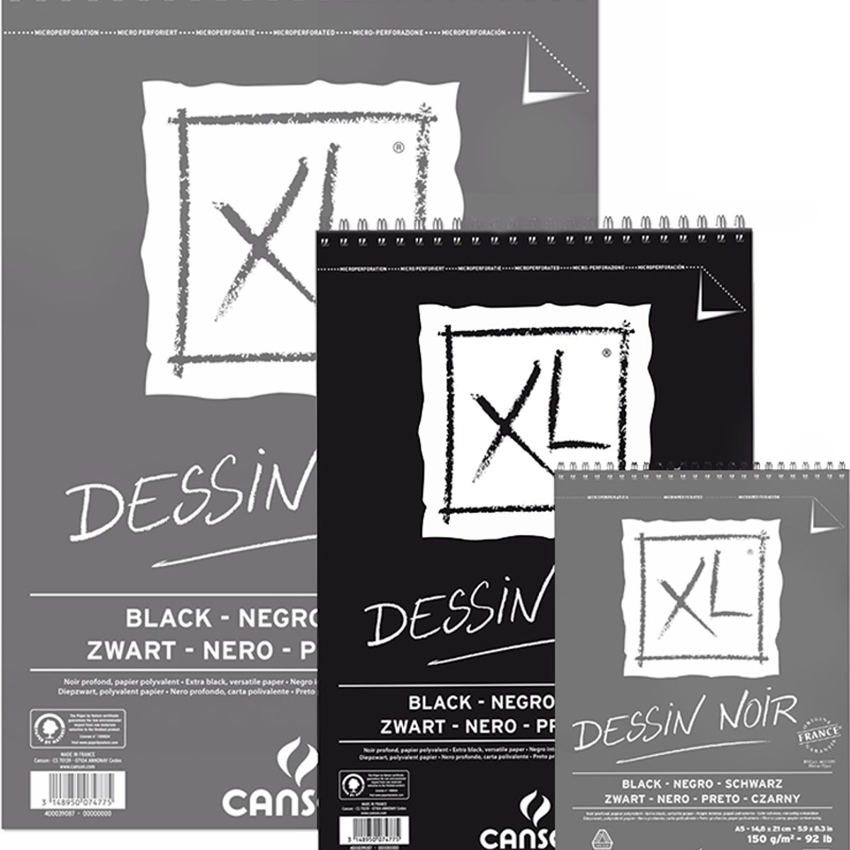 CANSON - Croquera Dibujo Canson XL Negra 150gr A4