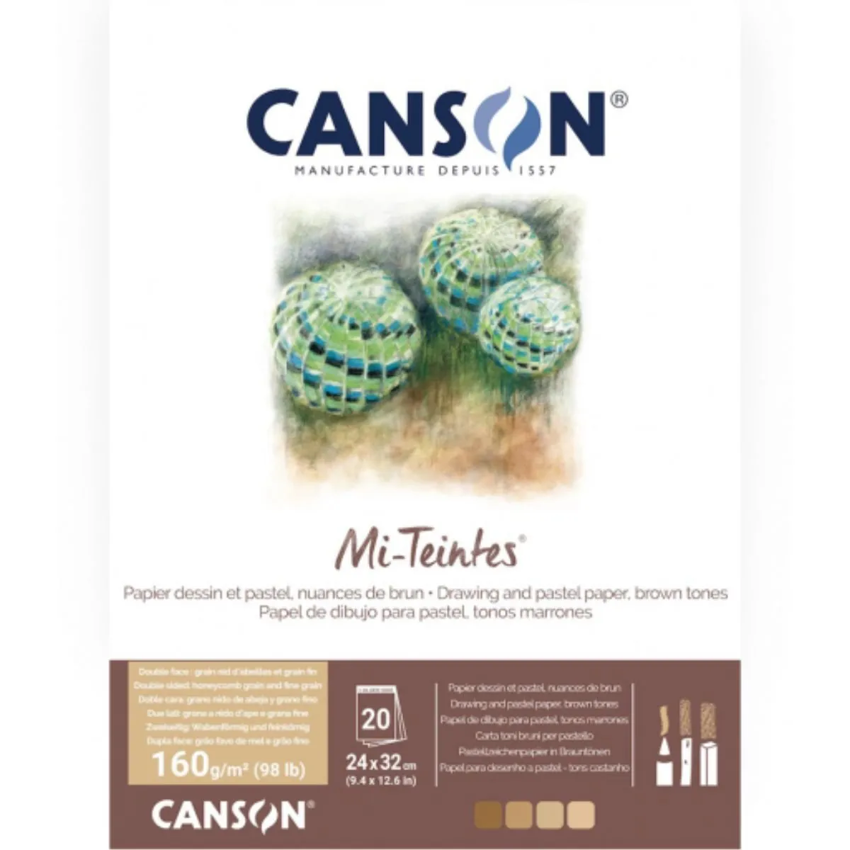 CANSON - Block Pastel Canson Mi-Teintes 4 Tierra 160gr 32x41cm 20hjs