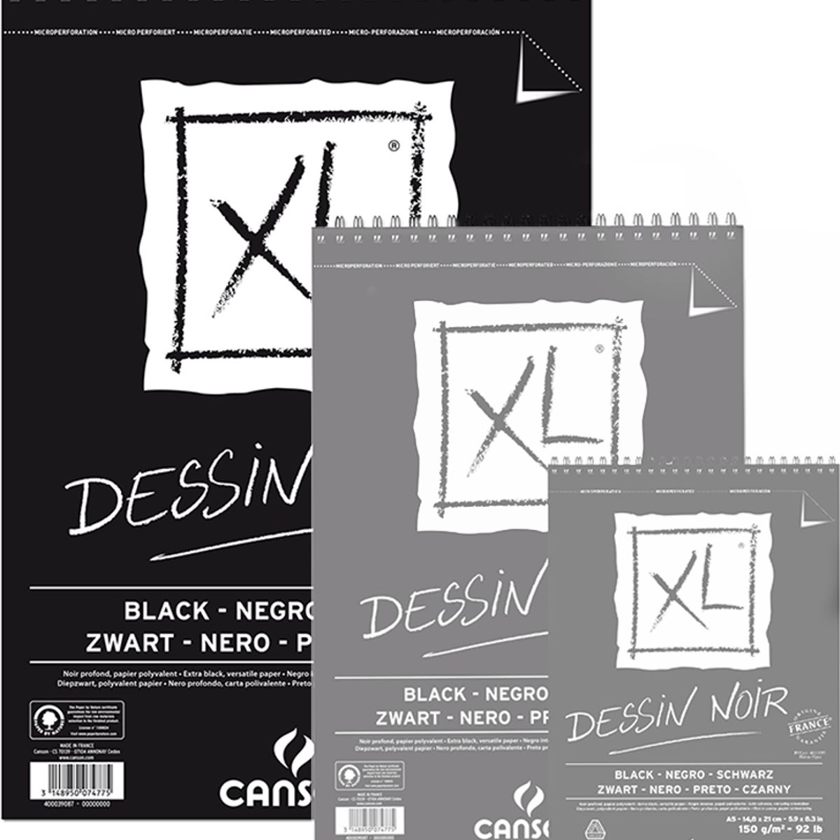 CANSON - Croquera Dibujo Canson XL Negra 150gr A3