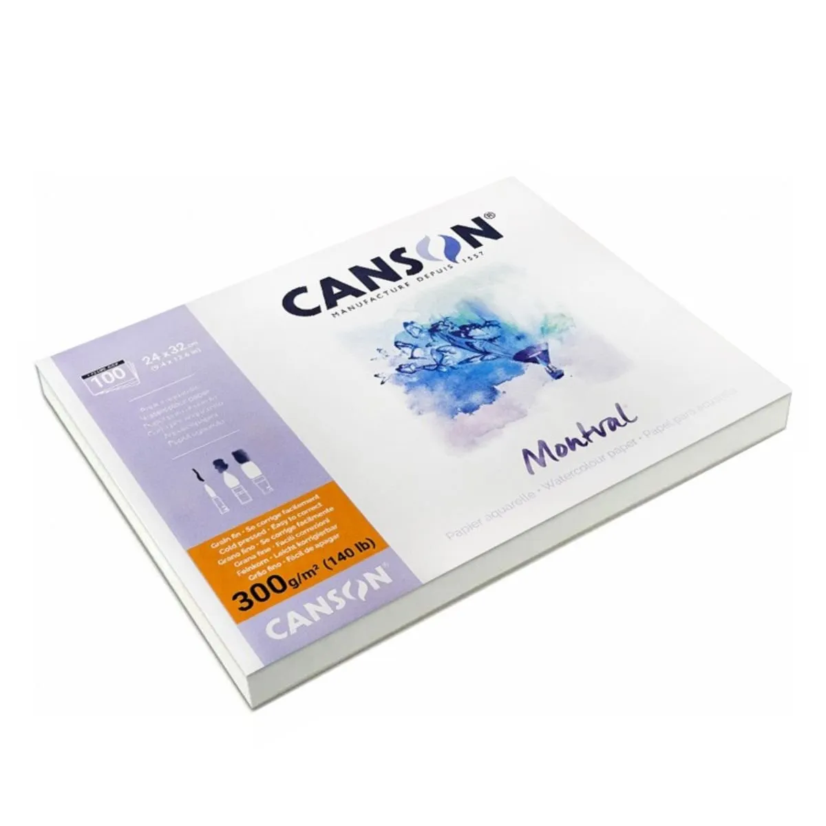 CANSON - Block Papel Acuarela Montval Maxi Pack 300 gr.