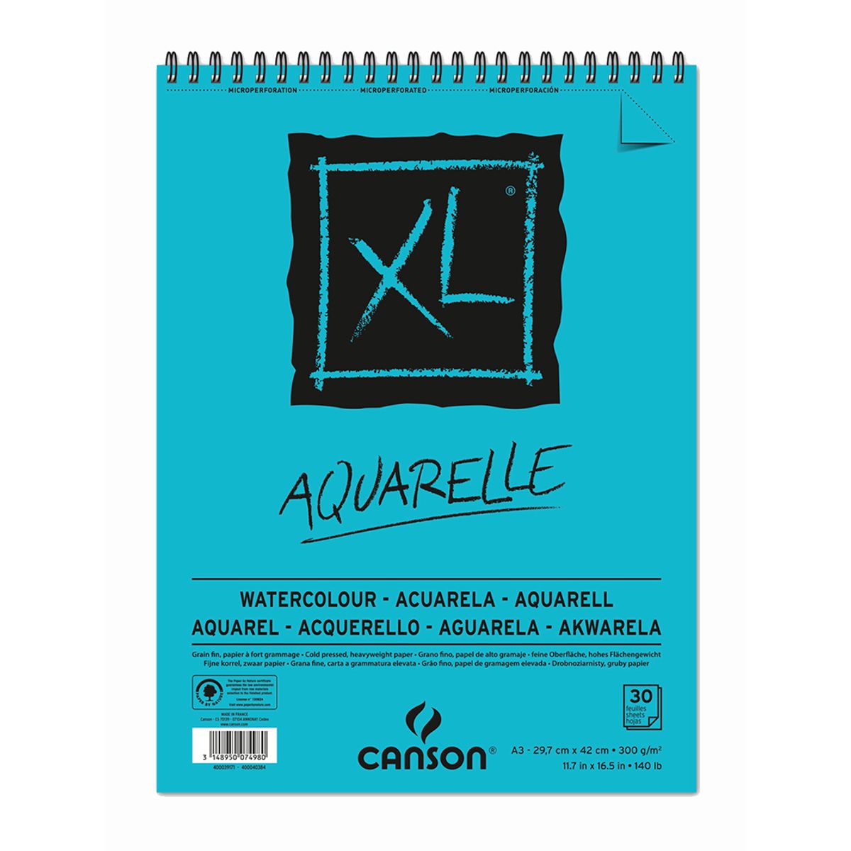 CANSON - Croquera Acuarela Canson XL Aquarelle 300gr A3